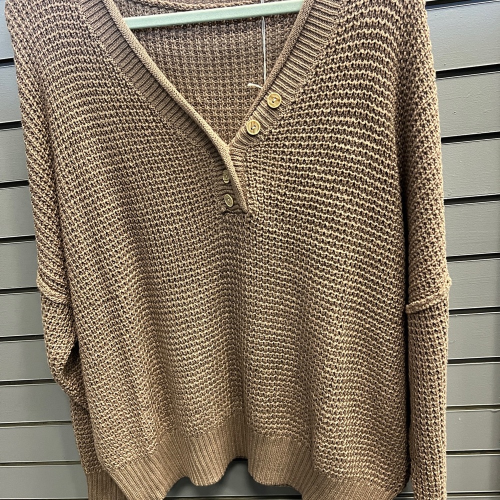 NWT Cozy Brown Knit Sweater